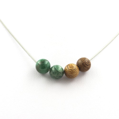 Collana perle mica verde - collana, di