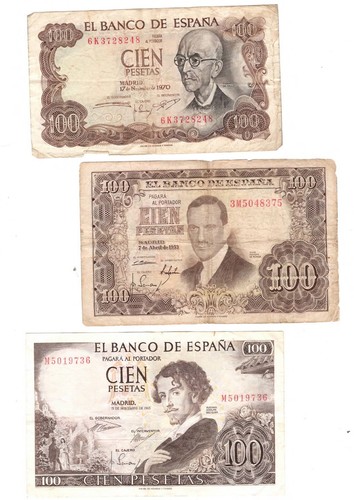 Spagna lotto banconote 100 - 3,