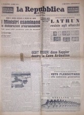 § LA REPUBBLICA 1 GIUGNO 1948 - ARTICOLO SULLE FOSSE ARDEATINE