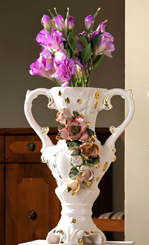 Capodimonte porcelain amphora - capodimonte,