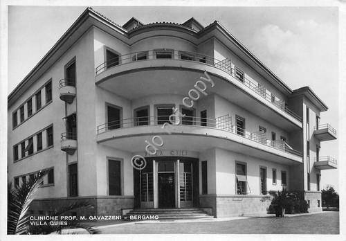 Cartolina bergamo villa quies - bergamo,