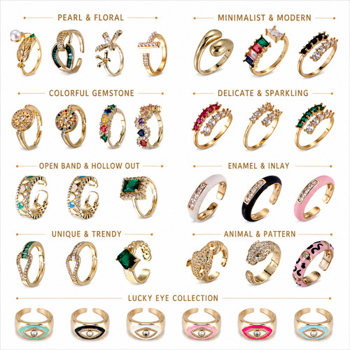 Anello donna zirconi ottone