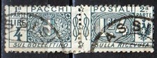 REGNO 1914  Pacchi postali Due sezioni nodo di Savoia 4 lire USATO
