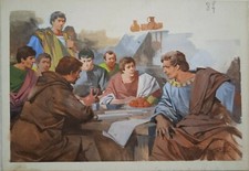 TAVOLA ORIGINALE di FERDINANDO TACCONI "PRIME RIUNIONI CRISTIANE"