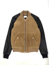 Sandro Paris Bomber 100% pelle di vitello pelle scamosciata giacca unisex taglia XL PREZZO AL PUBBLICO: £ 779
