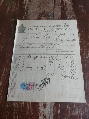 Fattura epoca originale - epoca,