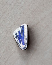 Vintage enamel Walzwerk Finow GmbH Industrial brooch pin badge