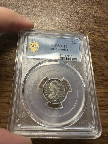 1834 busto cappato dime - 1834, pcgs