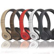 Adesivo Pelle Textured Per Dre Beats Solo 1 - 2 & 3 Finiture in Legno Carbonio Opaco