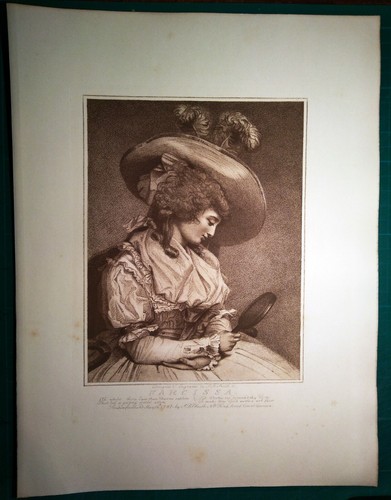 Stampa antica giovane donna - antica,