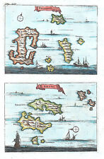 GRECIA ALONNISOS "Pelagnisi / Dromi" 1703 O. DAPPER ORIG. MAPPA ANTICA