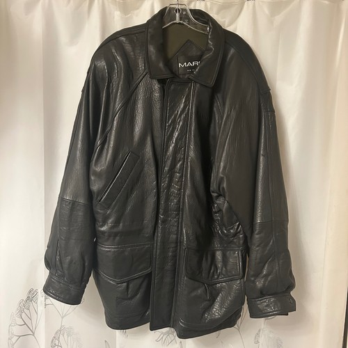 Giacca pelle nera - uomo, marc