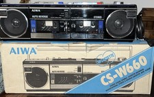 AIWA CS-W660 Registratore Stereo 2 Cassette + Radio. Funzionamento testato.