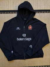 Felpa con cappuccio oversize Balenciaga Paris 10 calcio unisex nera taglia S small M medium