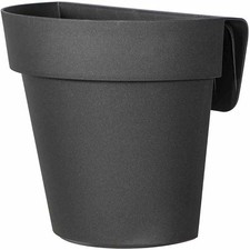 EURO 3 PLAST Vaso Up in Polipropilene con Riserva, Colore Antracite, Cm 25