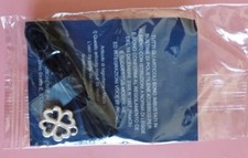 Ciondolo quadrifoglio placcato argento UNO AERRE con collana in corda /cuoio 