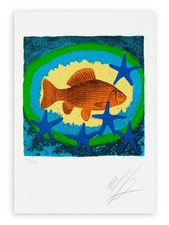 OMAR RONDA ( Portula, Biella 1947 - 2017 ) Opera Cracking art Grafica Litografia