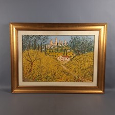 Quadro Michele Cascella Serigrafia E Litografia Su Tela Paesaggio Firmato 39/100