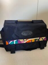 Borsa cartella Missoni Unisex Blu scuro Tela Vintage NUOVO senza cartellino