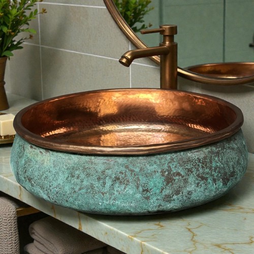 Vaso rame lavabo verde - lavabo,