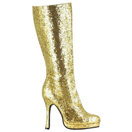 Stivali donna glitter oro