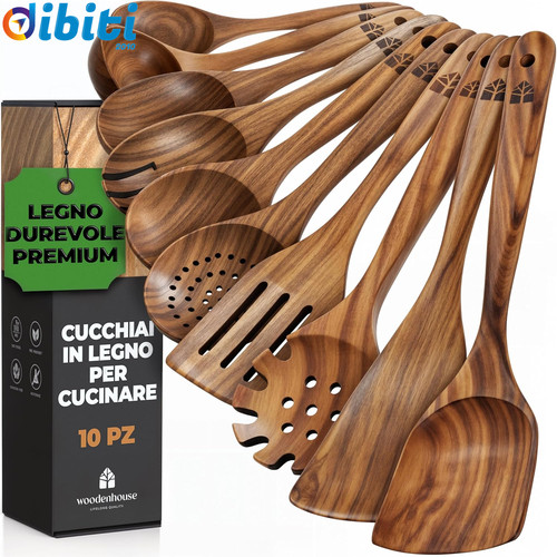 Set utensili cucina legno - utensili, in