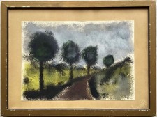 Gouache Viale Paesaggio Strada