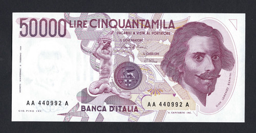 Rarissima 50000 lire bernini - rarissima,