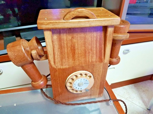Telefono old style legno - telefono, in