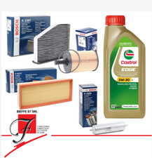 KIT TAGLIANDO OLIO CASTROL LL 5W30 5LT + 4 FILTRI BOSCH AUDI A4 (B8) 2.0 TDI