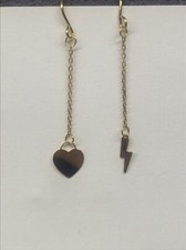 orecchini cuore e fulmine Amen in oro 9kt