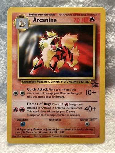 Carta pokemon arcanine wotc - carta,