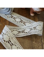 BORDO / PIZZO TOMBOLO MECCANICO ECRù 380x6cm