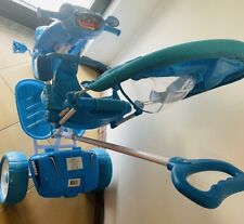 Triciclo Vespa scooter blu pedali moto per bambini con parasole E suoni 