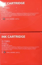 2 Pezzi CARTUCCIA T0801 NERA COMPATIBILE PER EPSON R265,R285,R360,RX560,RX585...