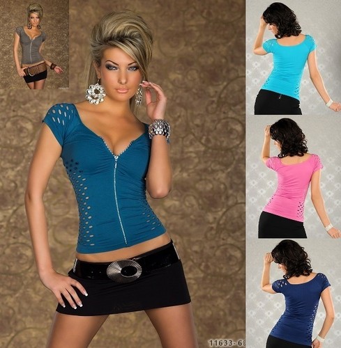 Camicia sexy elasticizzata zip - sexy,