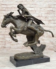Scultura Statua Vintage Frederic Remington Recast Cheyenne Westen Bronzo Sale