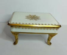 PORTAGIOIE LIMOGES COFANETTO IN PORCELLANA FINISSIMA FILO ORO  VINTAGE