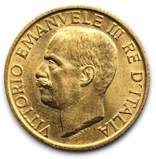 Superb 20 lire 1922 1923 gold