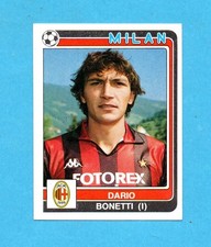 PANINI CALCIATORI 1986/87-Figurina n. 186- BONETTI -MILAN-CON VELINA