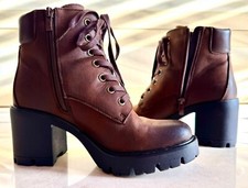 Stivaletti “Lora Ferres”, Similpelle, Marroni, 8cm. Taglia: 38