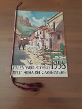 CALENDARIO STORICO DEI CARABINIERI anno 1958 ORIGINALE CON IL SUO CORDINO
