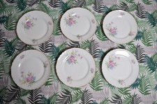 S5896 SET 6 PIATTI PIANI FIORI PORCELLANA RICHARD GINORI SERVITO SERVIZIO