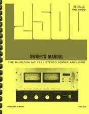 Amplificatore stereo McIntosh MC2500 MANUALE DEL PROPRIETARIO e MANUALE DI SERVIZIO