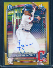 2025 Bowman Cromo Juneiker Caceres Oro Rifrattore Auto 29/50 - Guardiani