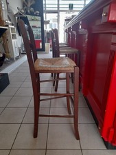 4 sgabelli bar usati in legno con seduta in paglia ,comprato all' Ikea 