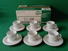 SET 6 TAZZINE + PIATTINI CAFFÈ COSTADORO PORCELLANA IPA ITALY VINTAGE NUOVE. CS3