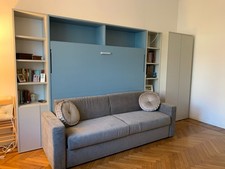 Parete con letto a scomparsa matrimoniale