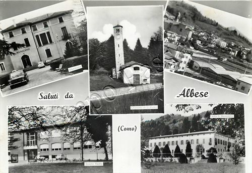 Cartolina saluti albese con - da,