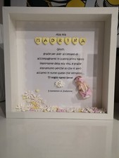 CORNICE MADRINA PADRINO CON DEDICA DETTAGLI IN FIMO PERSONALIZZABILE   